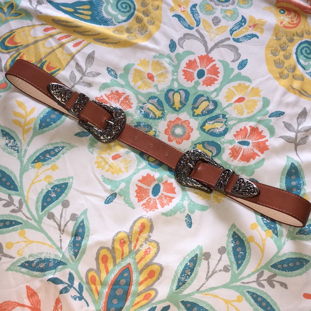 ASOS tan and silver accent belt
